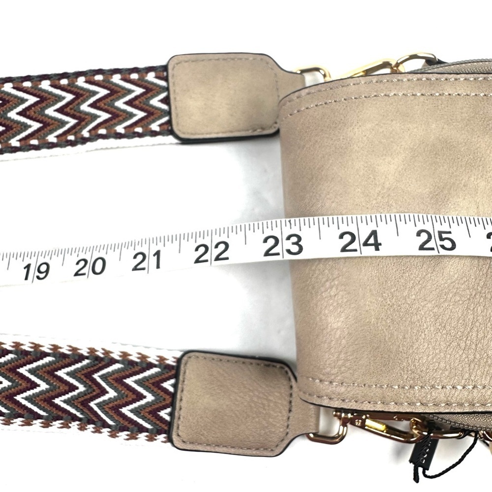 BOSTANTEN Crossbody Bag Tan Brown Handbag Purse Womens Guitar Strap Brand New - Picture 12 of 12